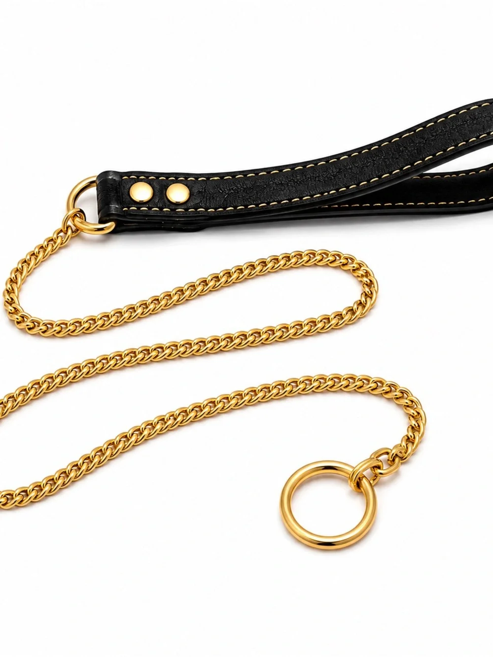 Gold Dog Show Slip Lead Leash & Collar 2-in-1